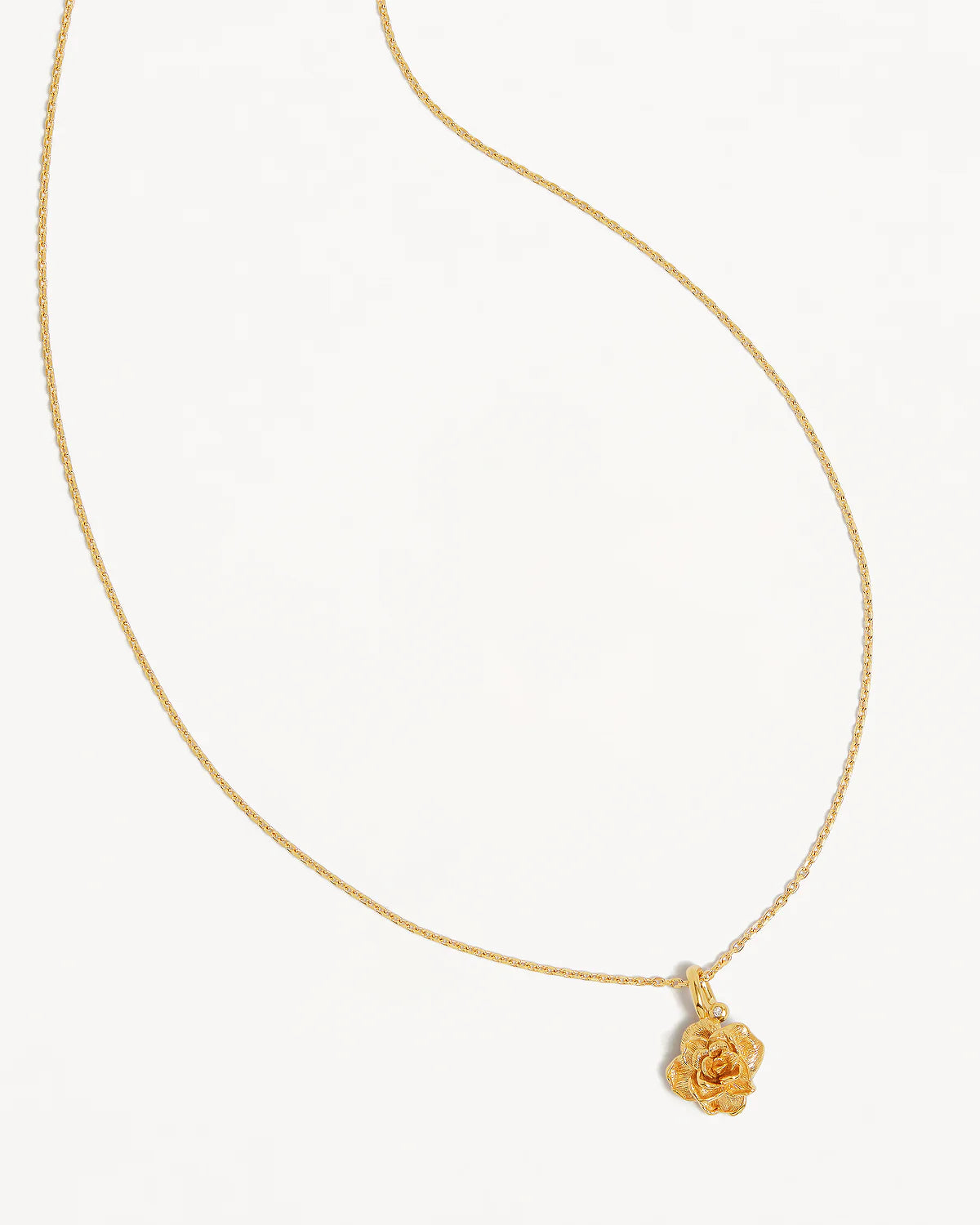 18K GOLD VERMEIL ROSE JUNE BIRTH FLOWER NECKLACE