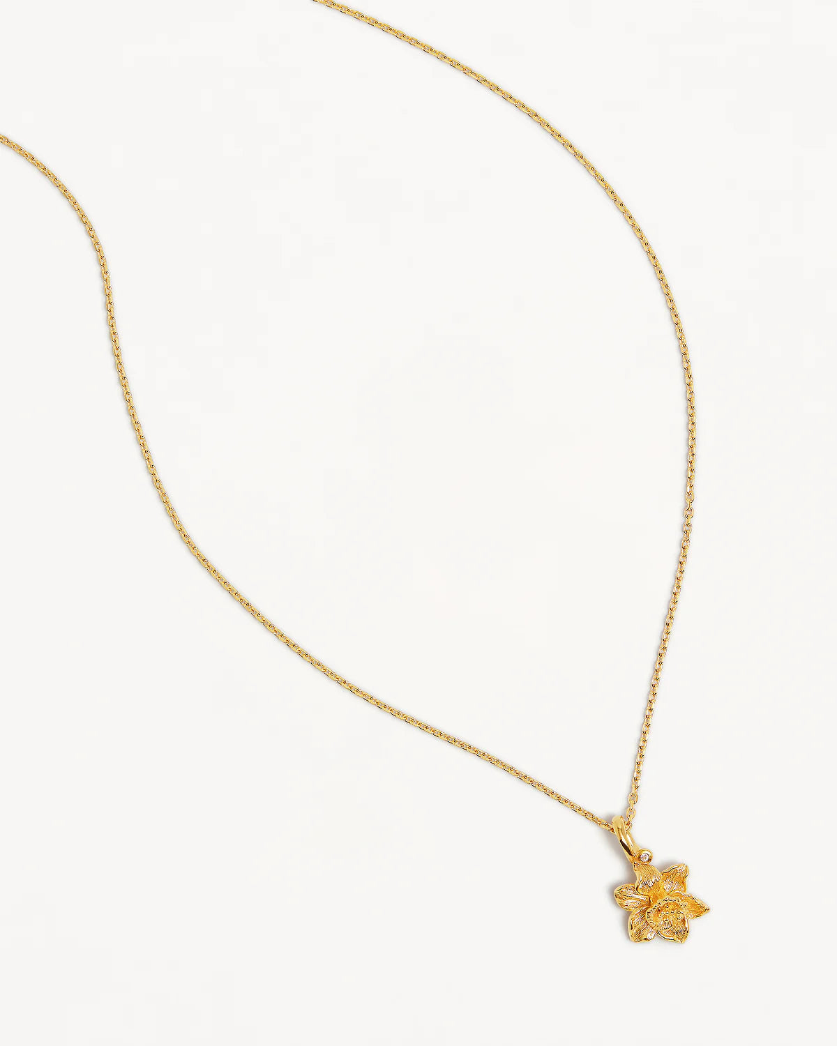 18K GOLD VERMEIL DAFFODIL MARCH BIRTH FLOWER NECKLACE
