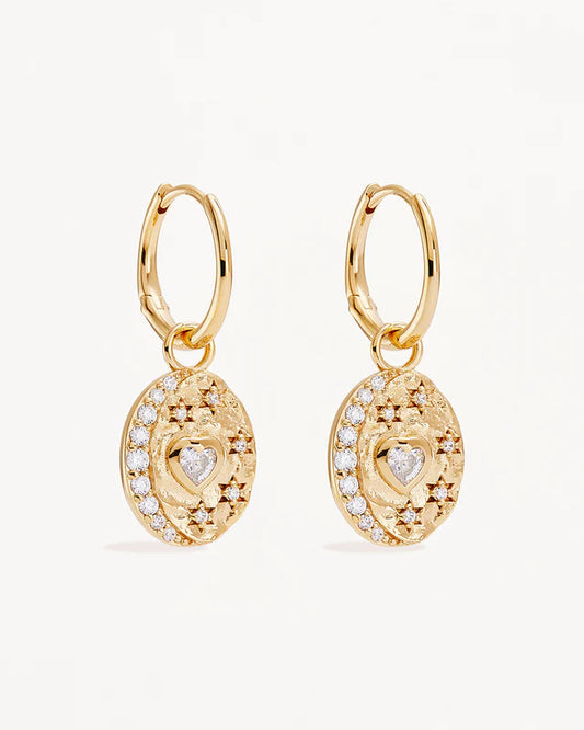 18k Gold Vermeil Love You to the Moon and Back Hoops