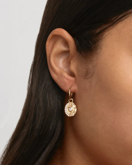 18k Gold Vermeil Love You to the Moon and Back Hoops