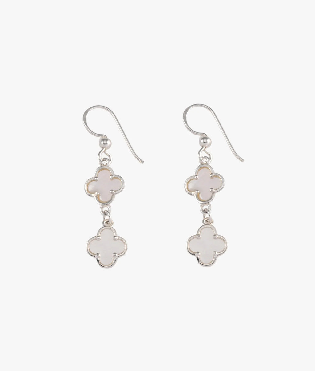 DOUBLE MINI CLOVER (MOTHER OF PEARL) EARRINGS