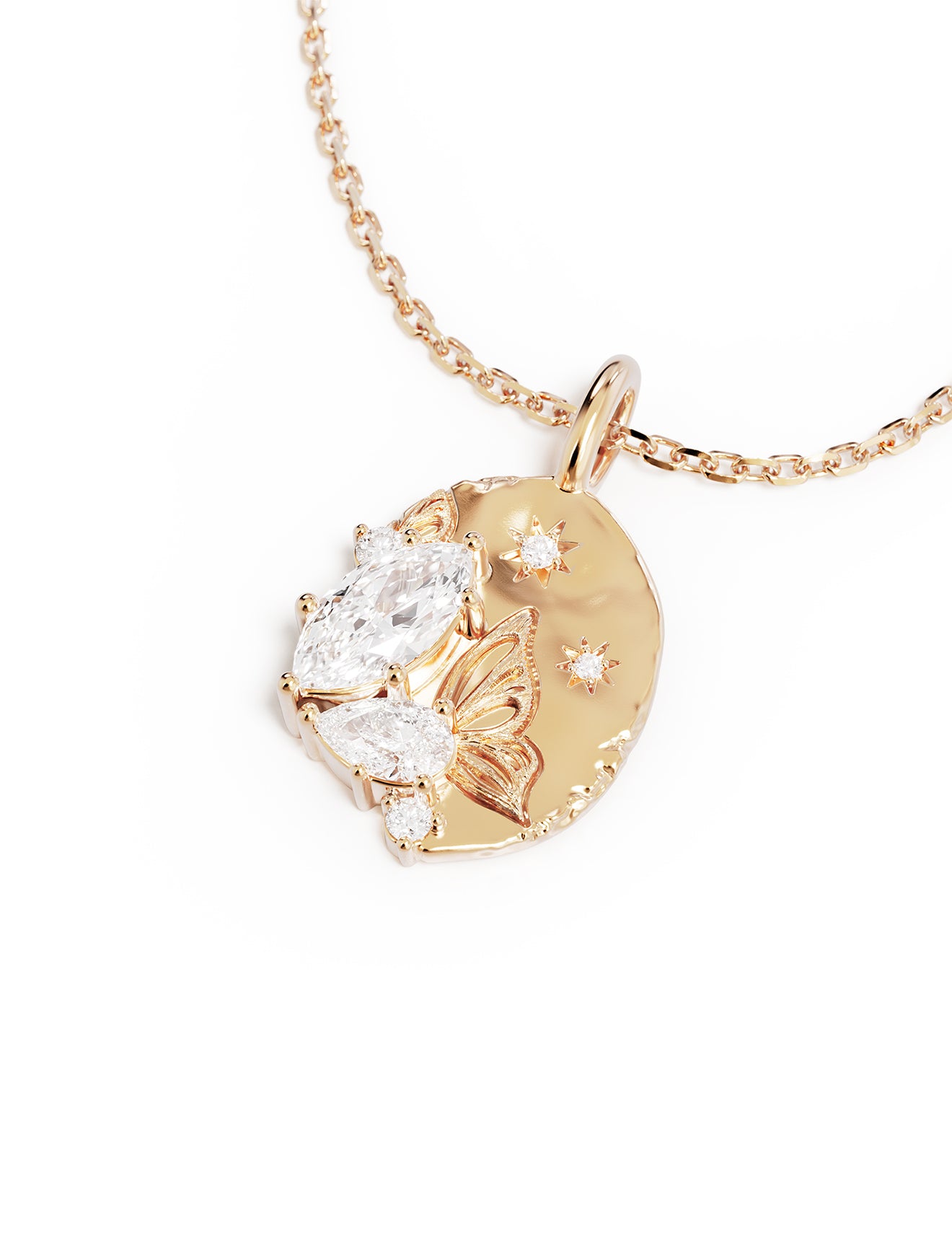 NECKLACE GOLD VERMEIL WITH WINGS I FLY