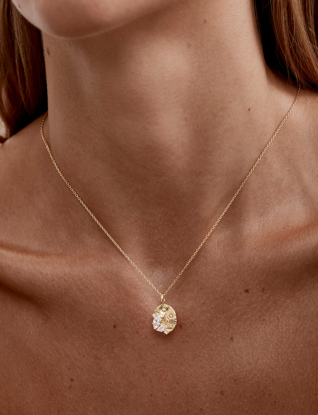 NECKLACE GOLD VERMEIL WITH WINGS I FLY