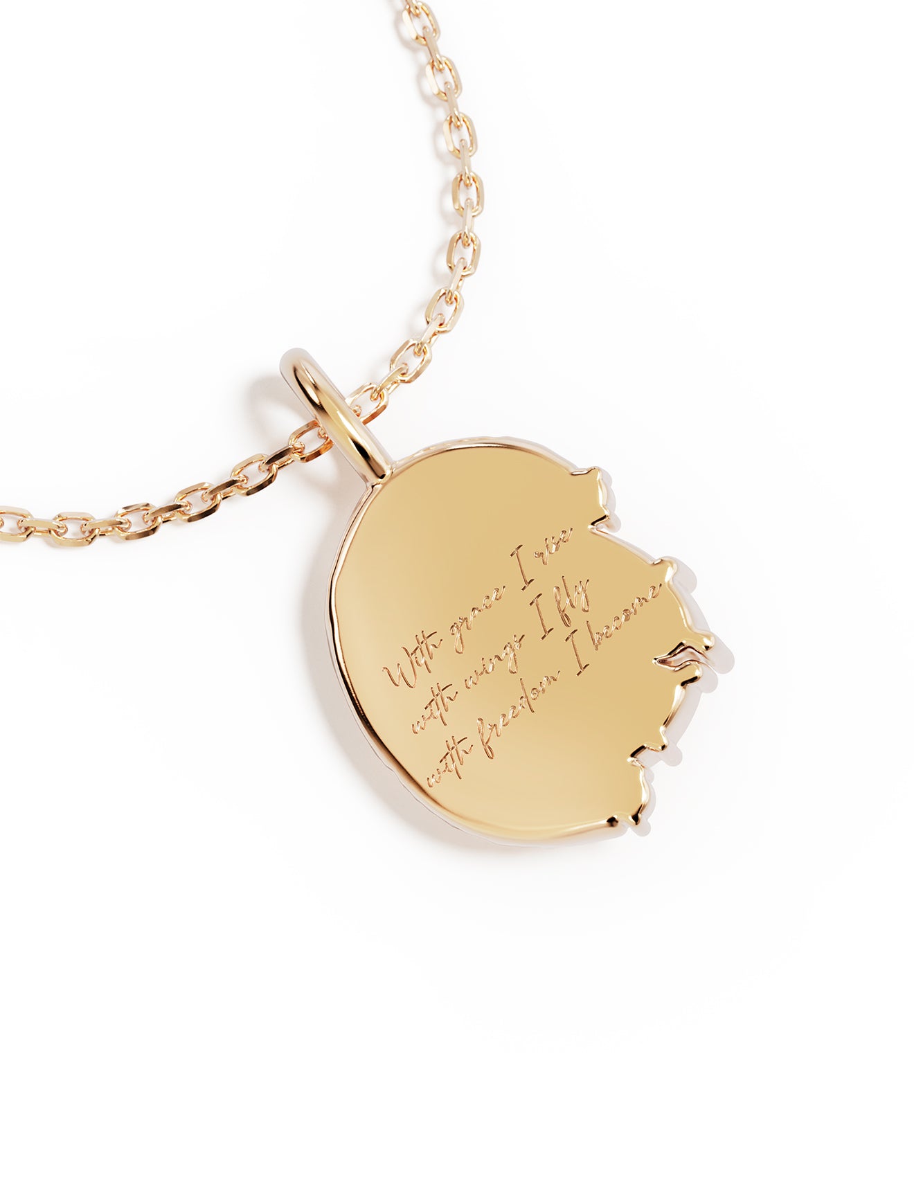 NECKLACE GOLD VERMEIL WITH WINGS I FLY