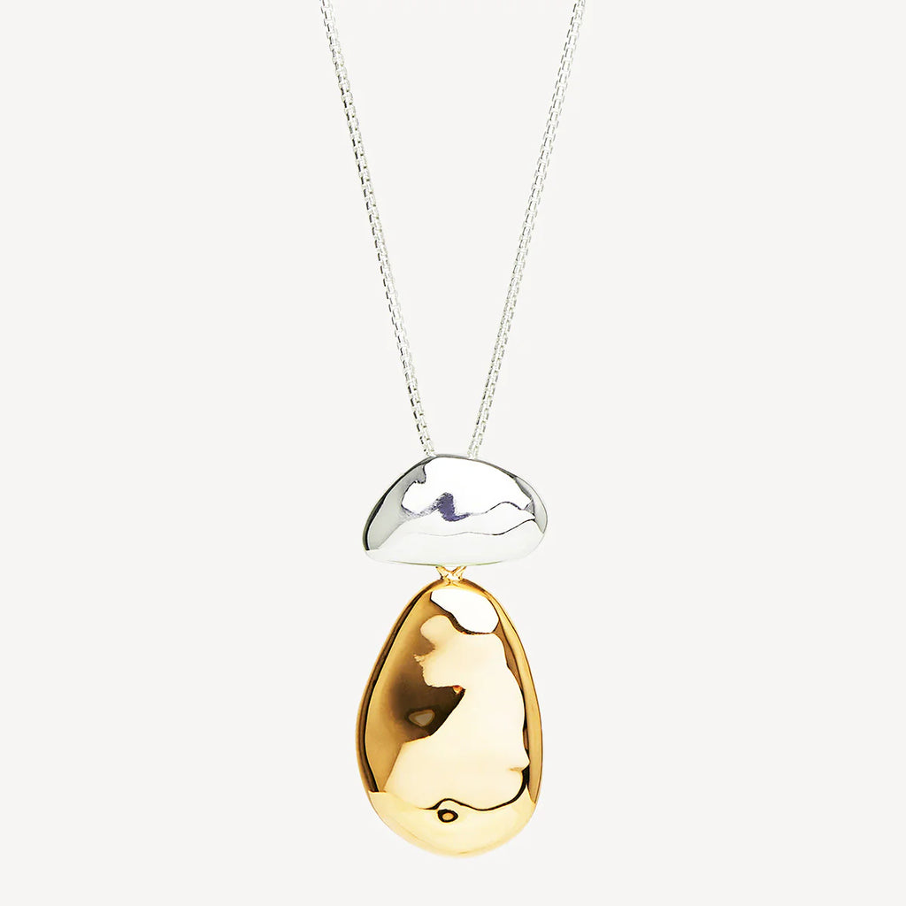 DOUBLE PEBBLET TWO-TONE PENDANT
