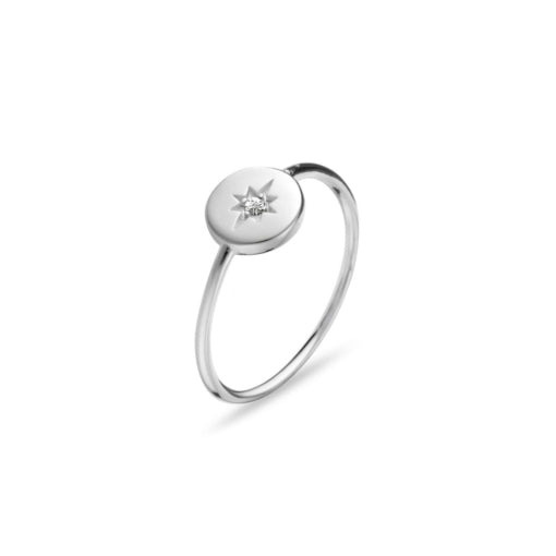 NORTH STAR SILVER DISC RING