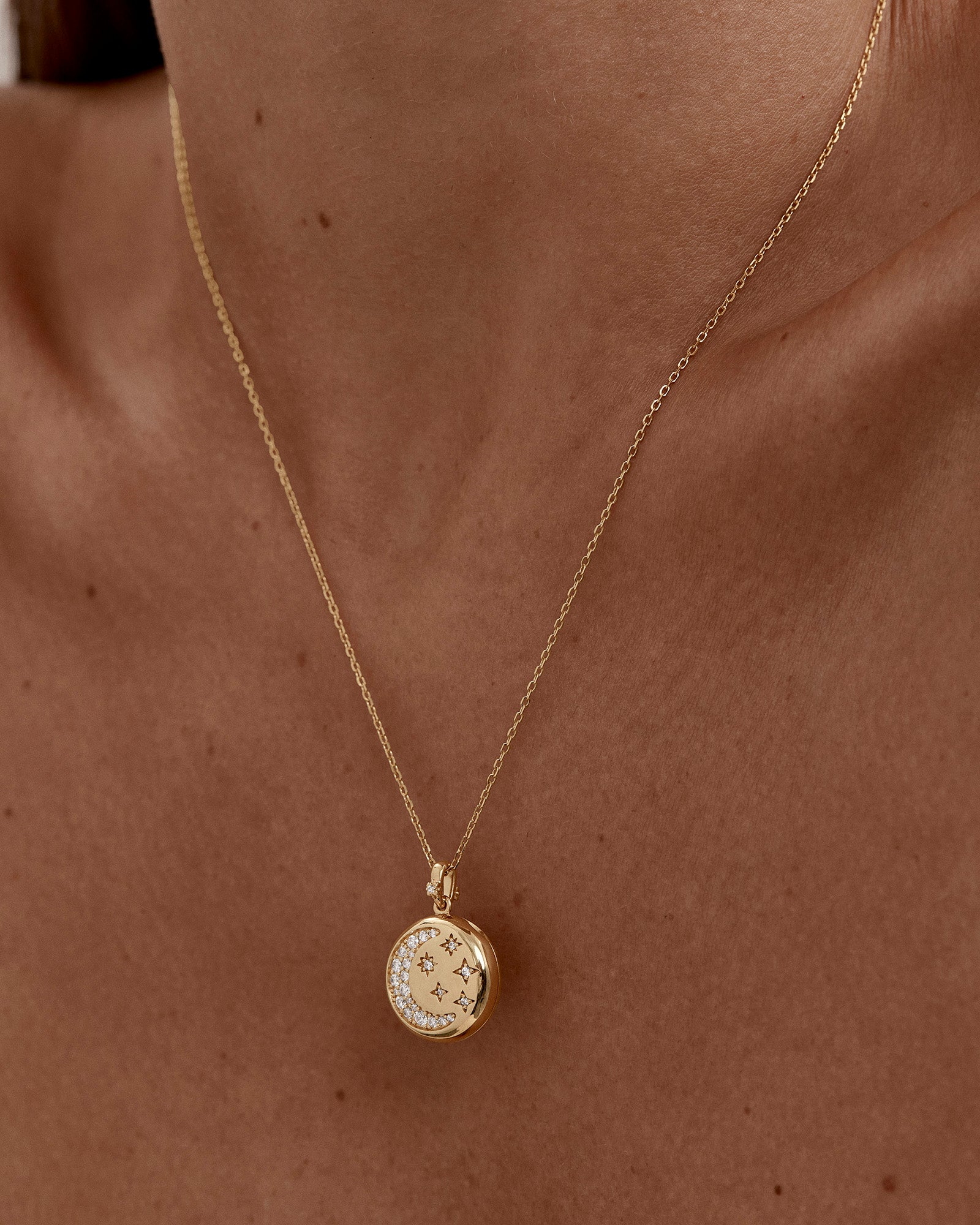 18k Gold Vermeil My Moon And Stars Locket