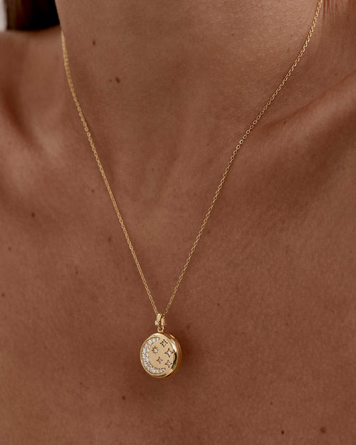 18k Gold Vermeil My Moon And Stars Locket