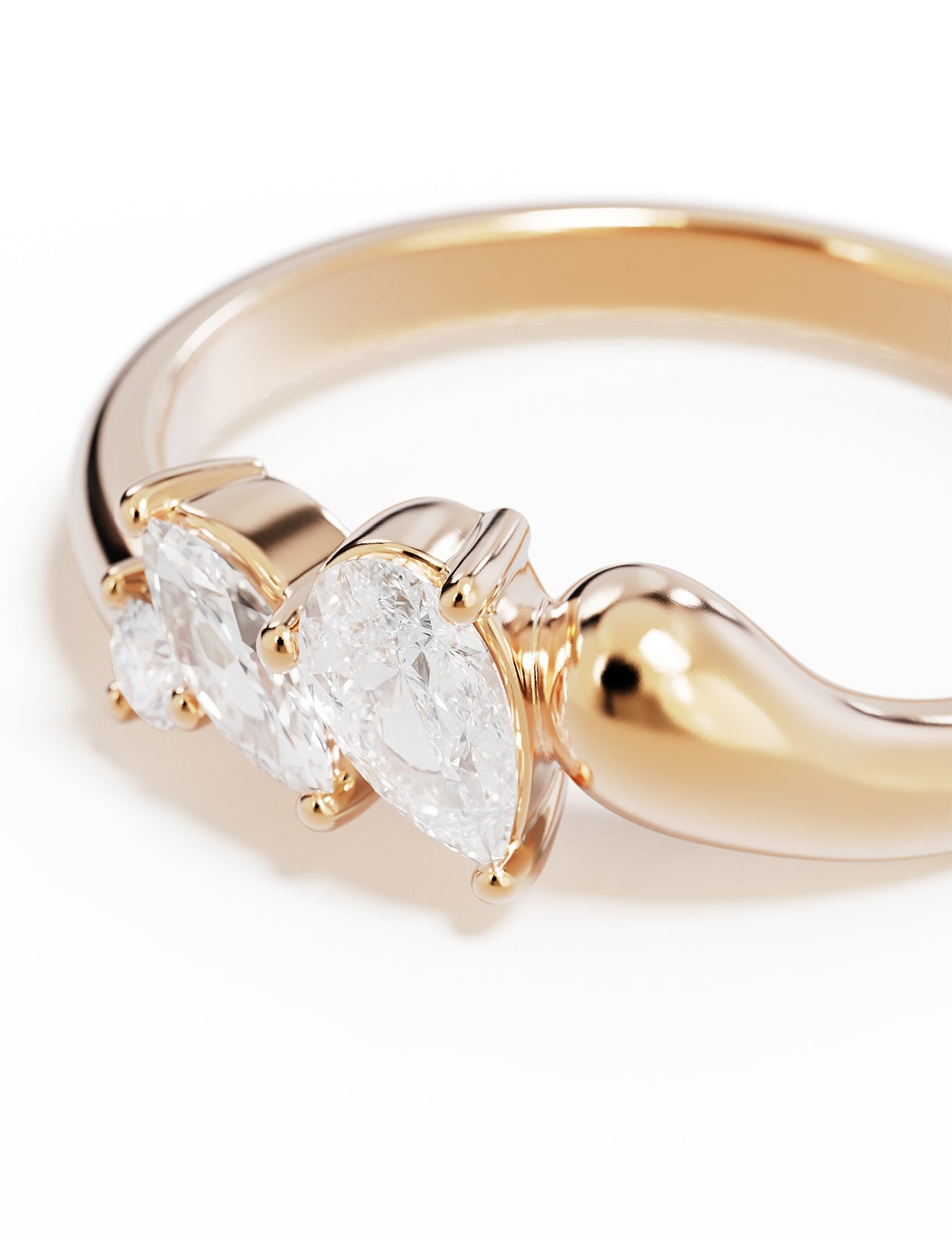 18k Gold Vermeil Crystal Wings Ring