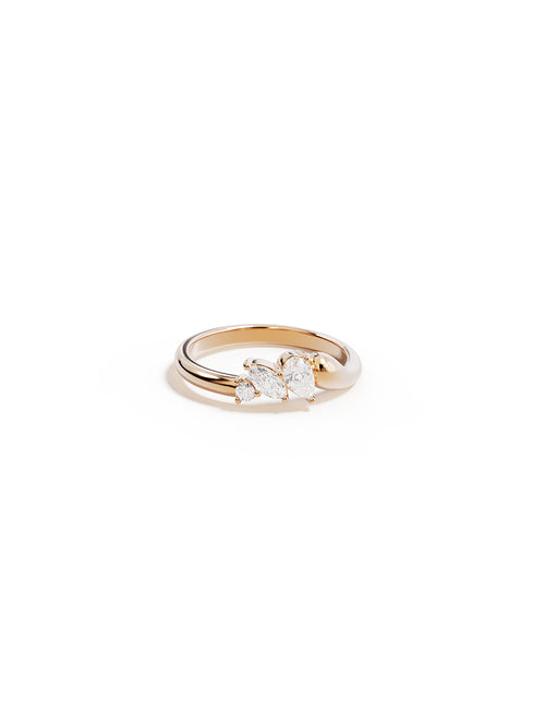 18k Gold Vermeil Crystal Wings Ring