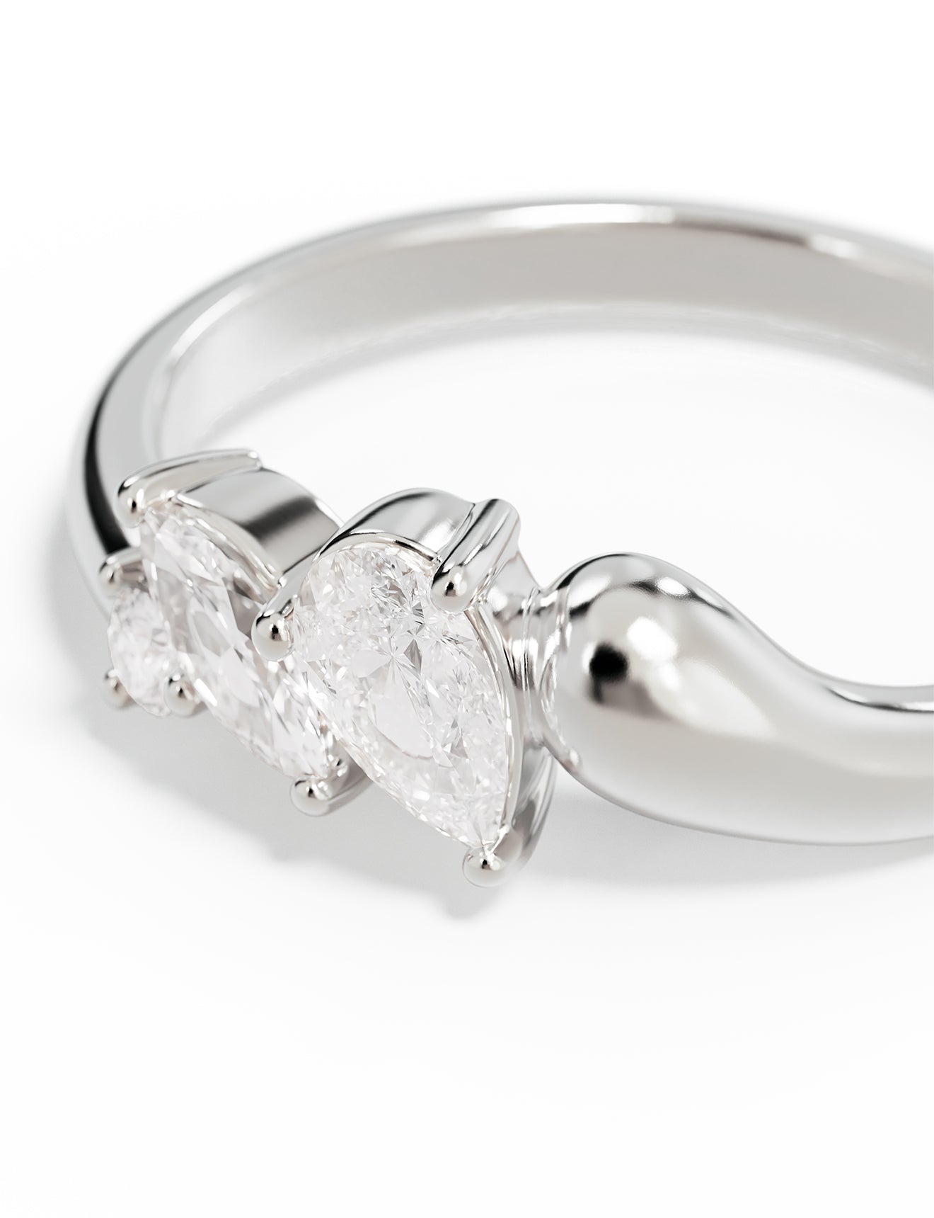 Sterling Silver Crystal Wings Ring