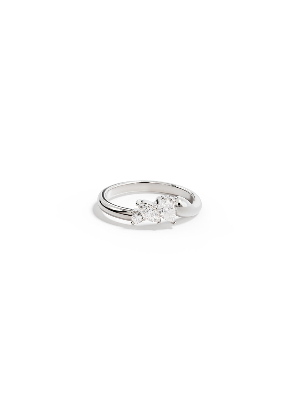 Sterling Silver Crystal Wings Ring