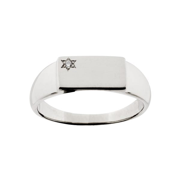 RECTANGLE SIGNET SILVER RING