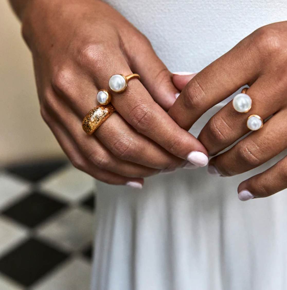 DOUBLE PEARL RING