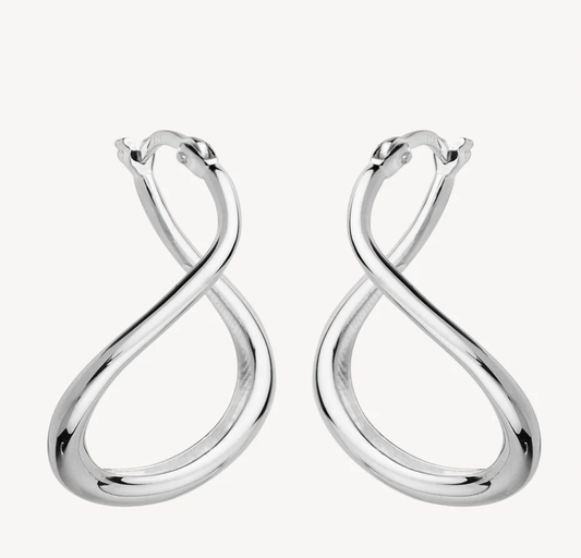 WAVE HOOP EARRINGS (STERLING SILVER)