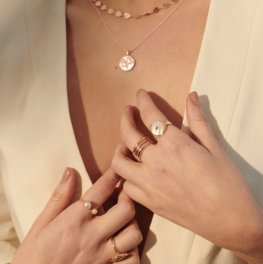 HALCYON SHIELD RING - ROSE GOLD