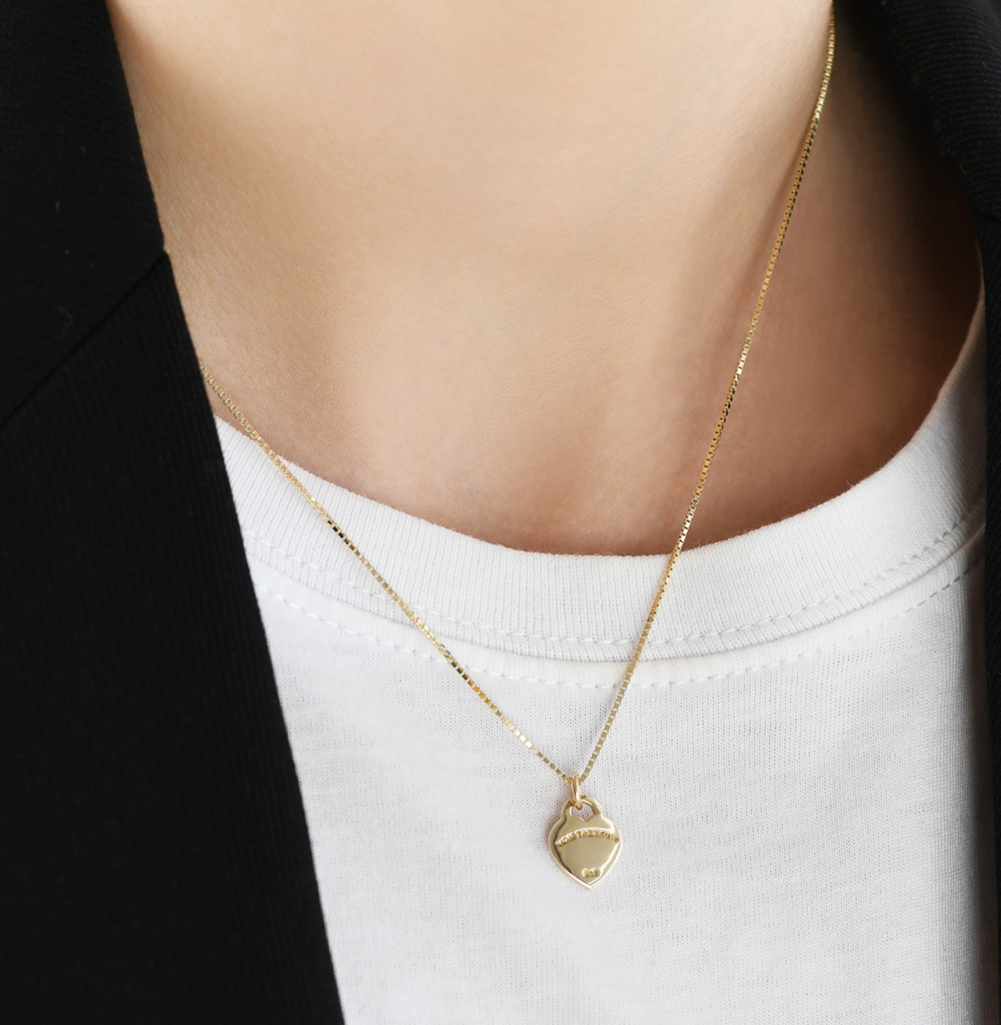 BOX CHAIN VT LUXE HEART NECKLACE - 9CT YELLOW GOLD