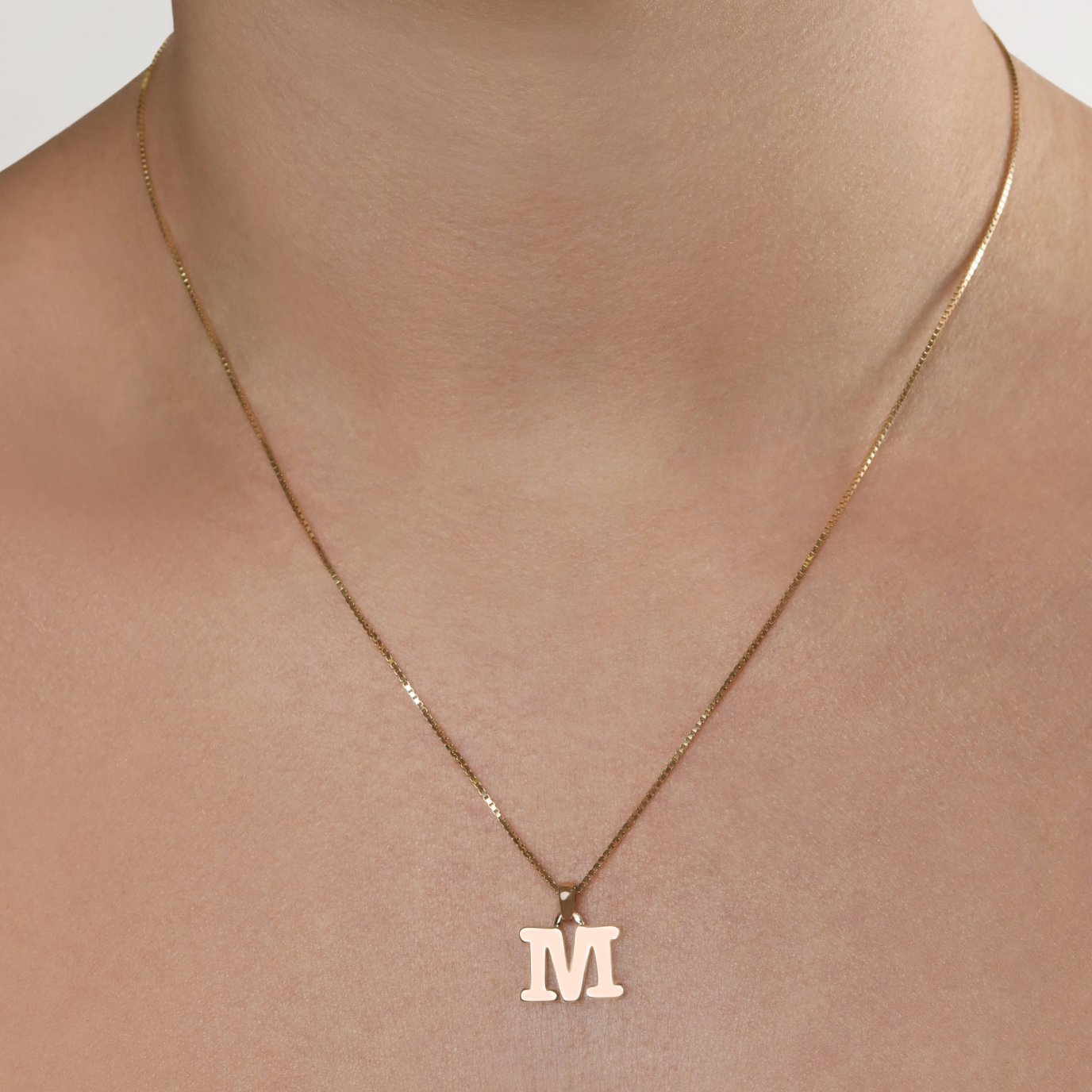 SMALL INITAL NECKLACE VT LUXE - 9CT YELLOW GOLD