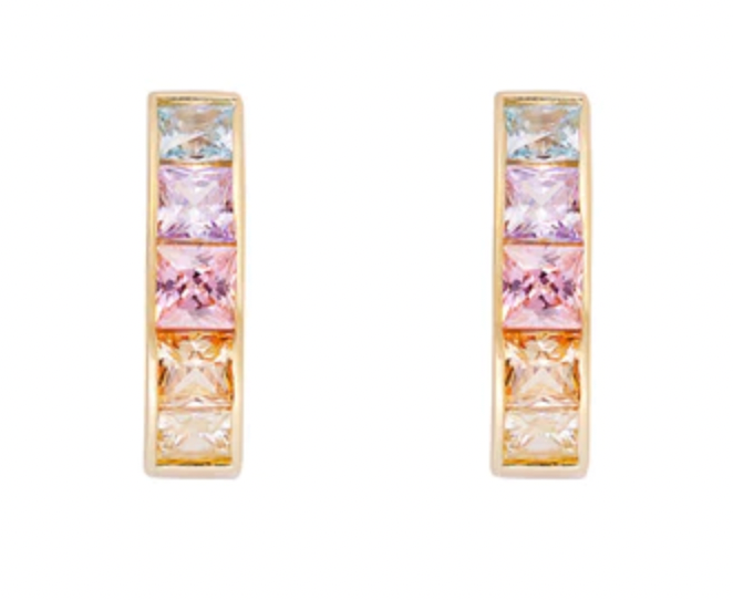 PASTEL OMBRE MIDI HOOPS - GOLD