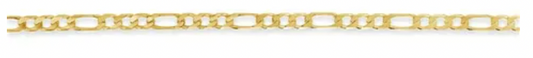 9CT GOLD FIGARO BRACELET