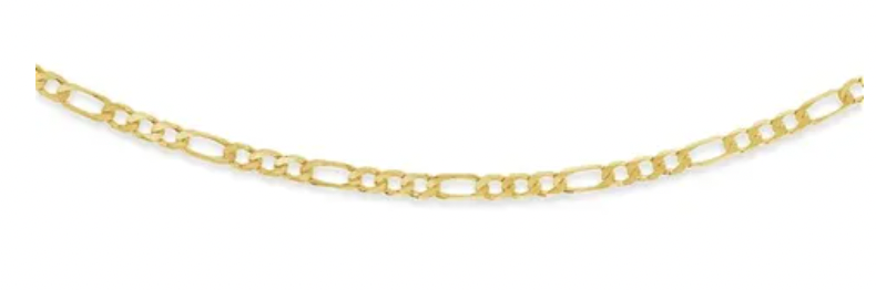 9CT GOLD FIGARO BRACELET