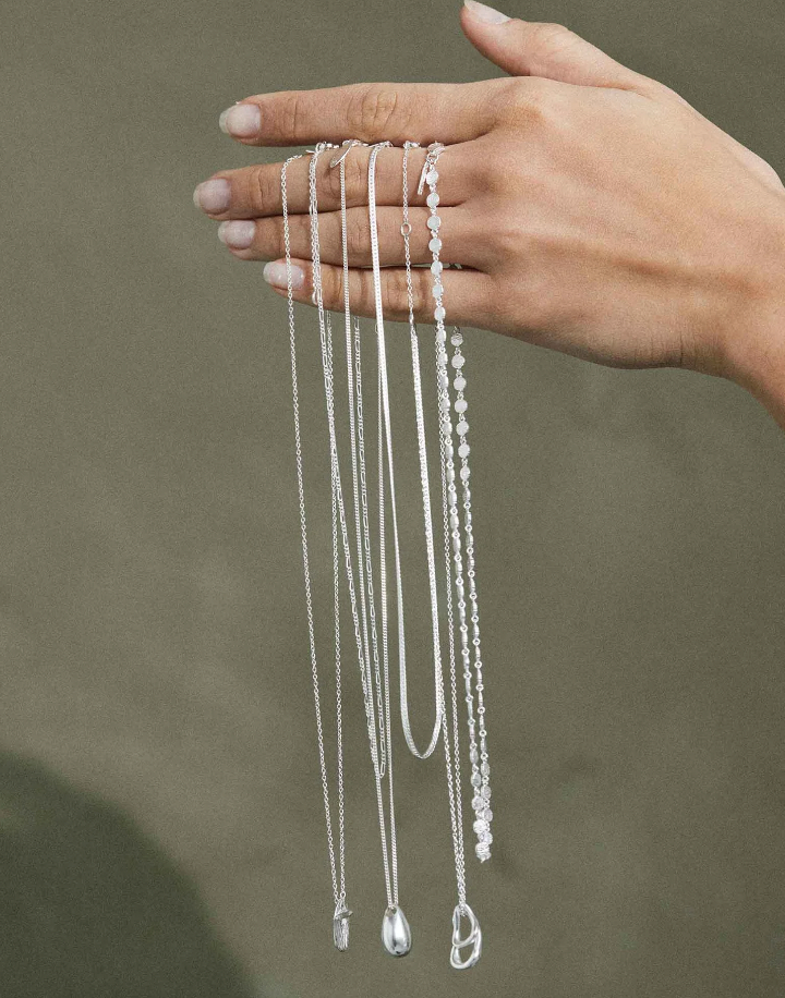 REFLECTION CHAIN NECKLACE - SILVER