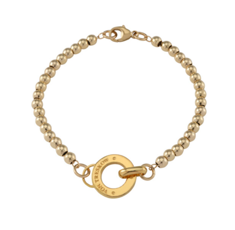 BEADED BRACELET WITH VON TRESKOW DISC - GOLD