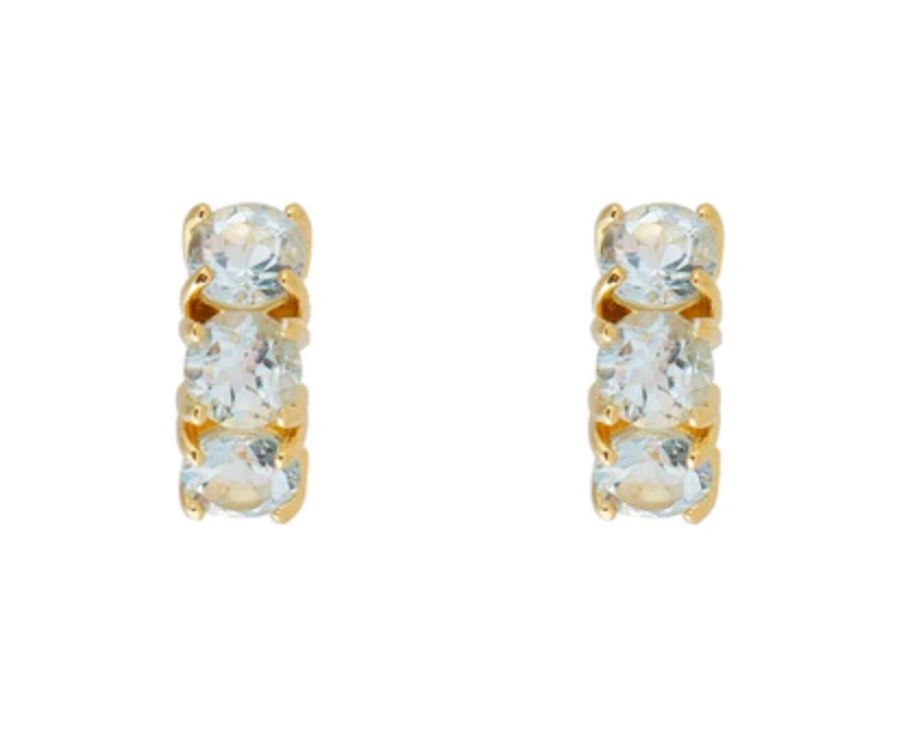 BLUE TOPAZ HUGGIES - GOLD