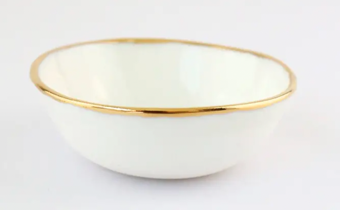 MINI WHITE TRINKET DISH (ORGANIC SHAPED)