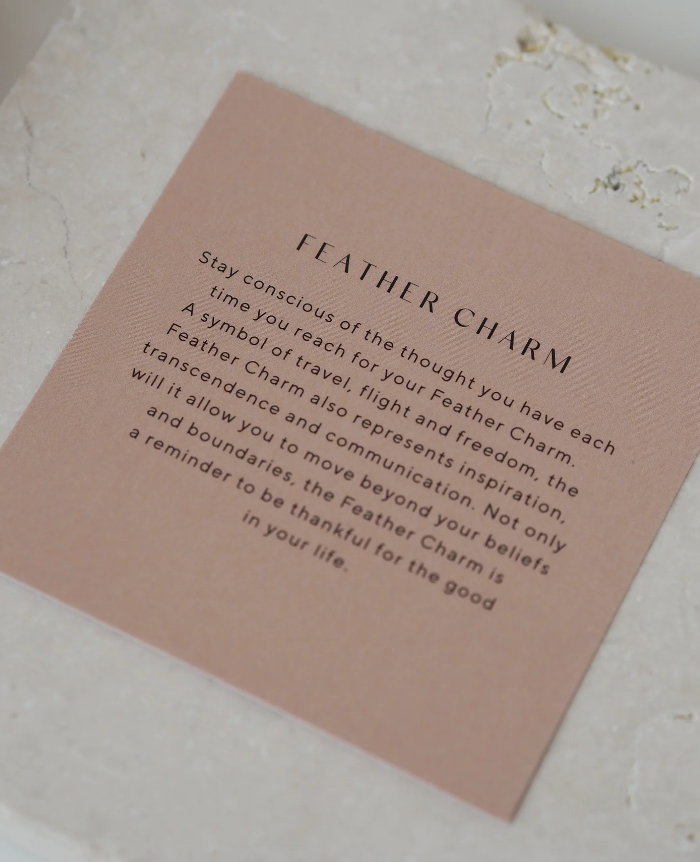 FEATHER CHARM - YELLOW GOLD PLATED