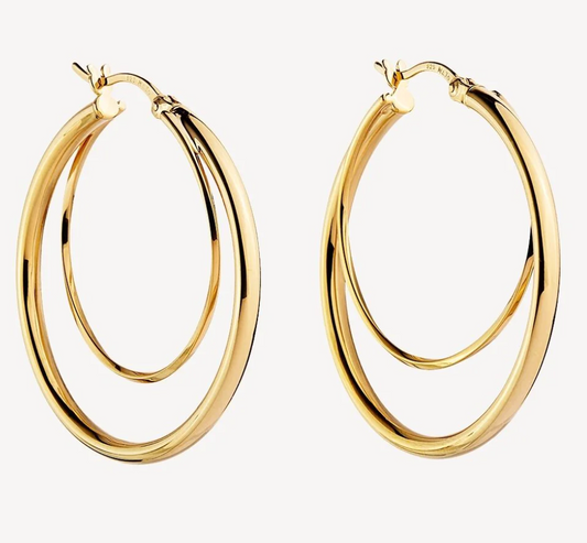 WHIRLPOOL HOOP EARRINGS (YELLOW GOLD PLATED)