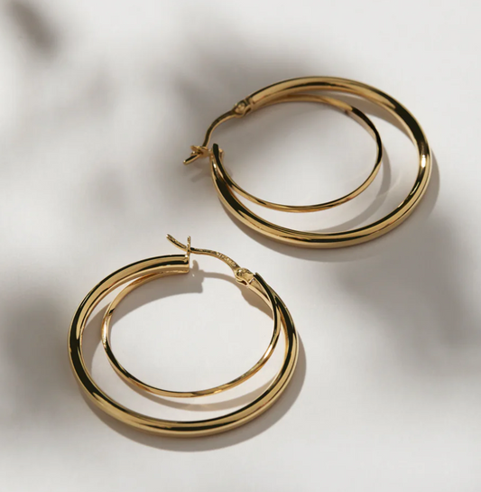 WHIRLPOOL HOOP EARRINGS (YELLOW GOLD PLATED)