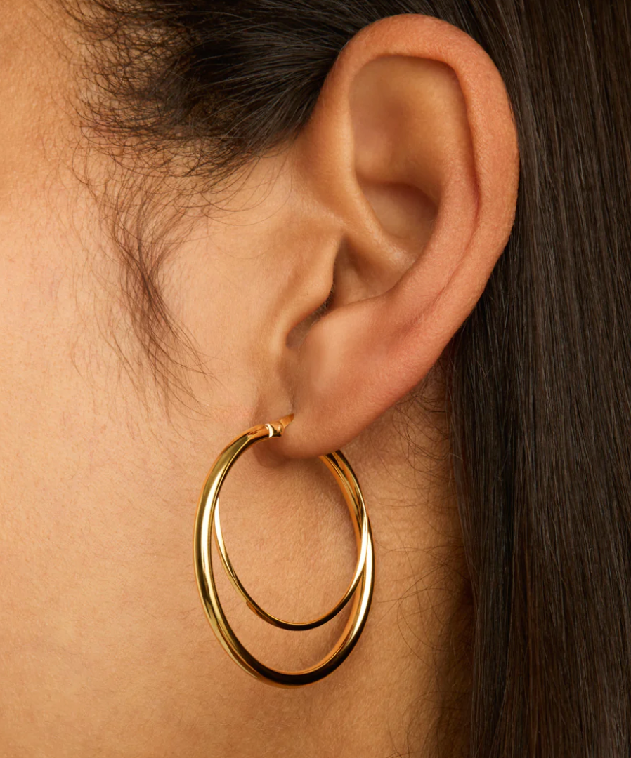 WHIRLPOOL HOOP EARRINGS (YELLOW GOLD PLATED)