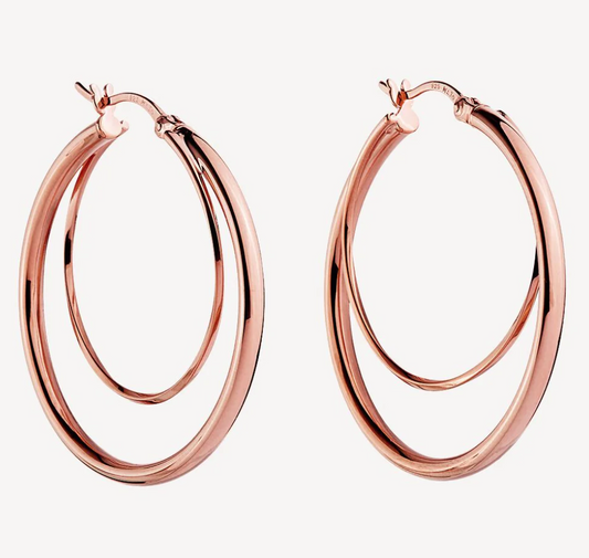 WHIRLPOOL HOOP EARRINGS (ROSE GOLD PLATED)