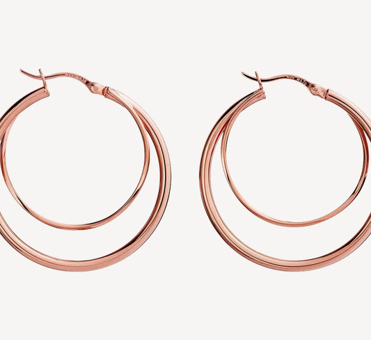 WHIRLPOOL HOOP EARRINGS (ROSE GOLD PLATED)