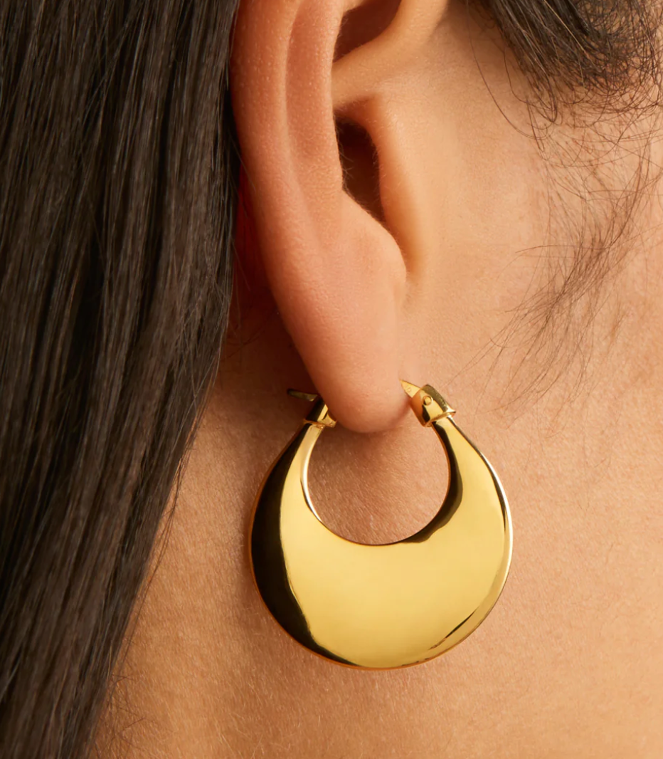 CRESENCE HOOP EARRINGS (YELLOW GOLD PLATED)
