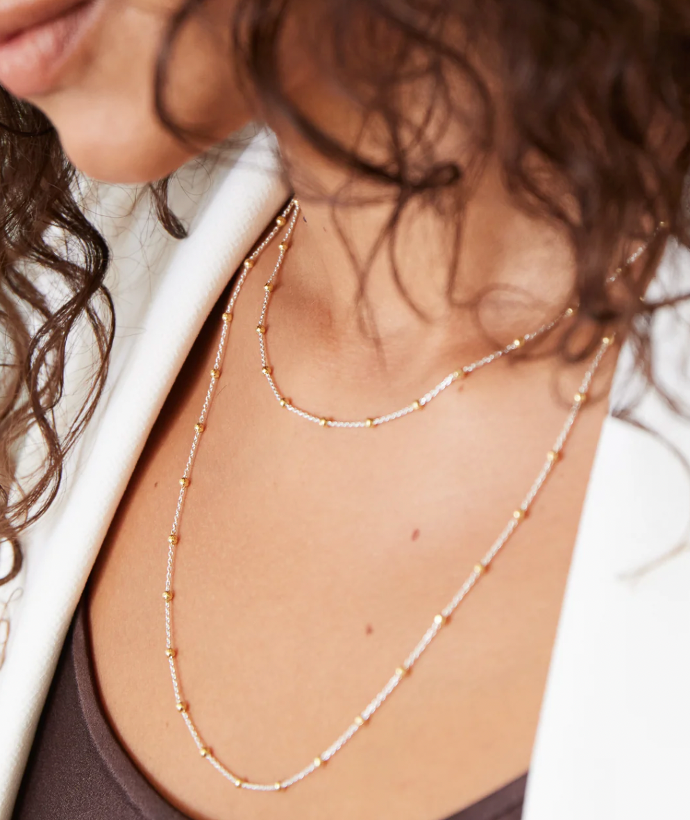 ALGONQUIN NECKLACE 45CM (STERLING SILVER AND ROSE GOLD PLATED)