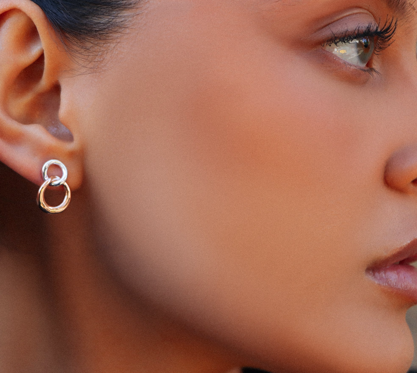 TRANQUILA STUD EARRINGS (STERLING SILVER AND ROSE GOLD PLATED)