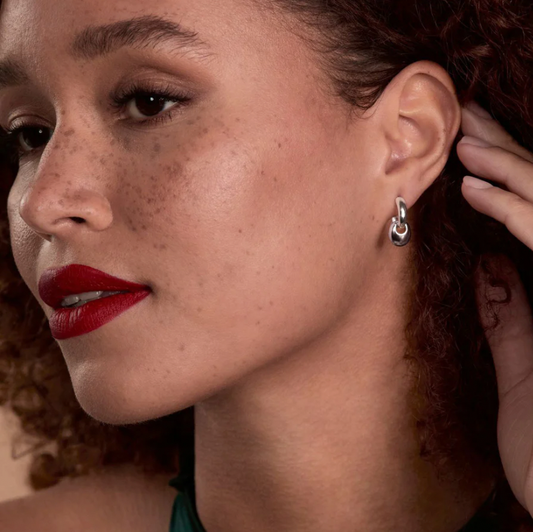PEBBLE DROP EARRINGS (STERLING SILVER)