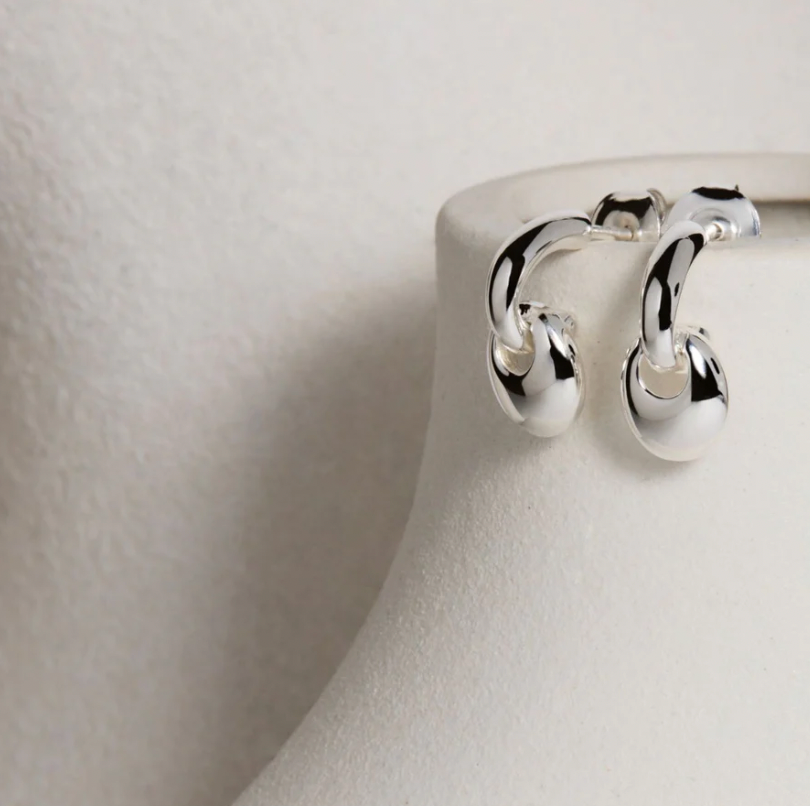 PEBBLE DROP EARRINGS (STERLING SILVER)