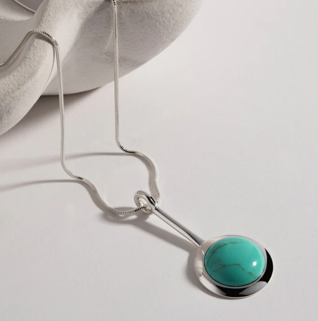 HUSK TURQUOISE LARGE NECKLACE (STERLING SILVER)