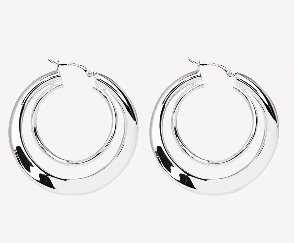NAJO LARGE STRUDEL HOOP (STERLING SILVER)
