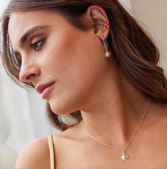 TUTU EARRINGS (STERLING SILVER AND YELLOW GOLD PLATED)