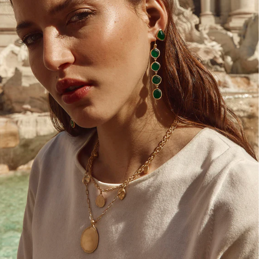 GREEN AGATE SPLICE STUDS
