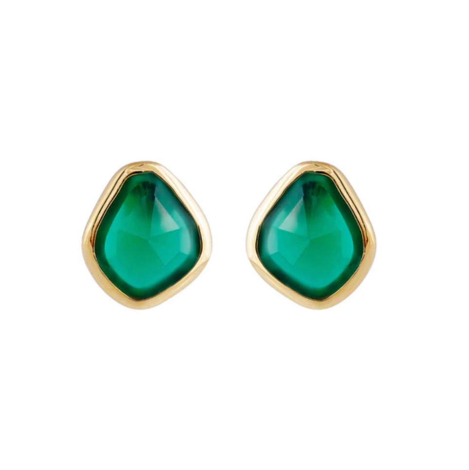 GREEN AGATE SPLICE STUDS