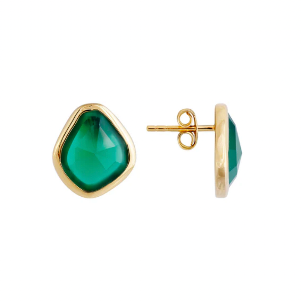 GREEN AGATE SPLICE STUDS