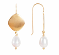PEARL DISC DROPS - GOLD