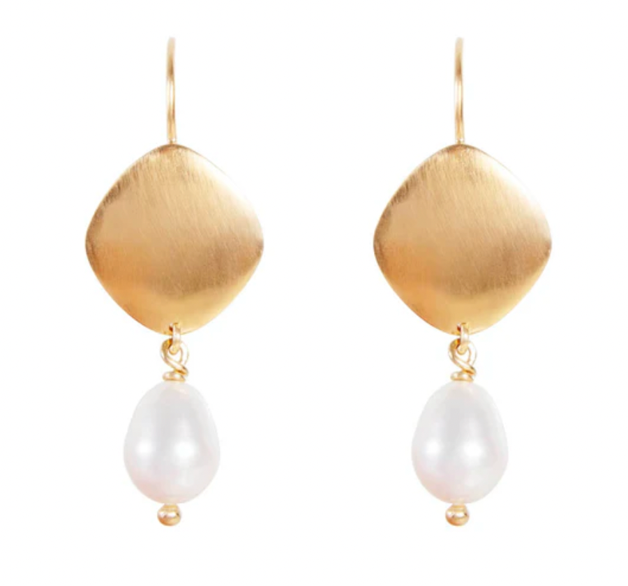 PEARL DISC DROPS - GOLD