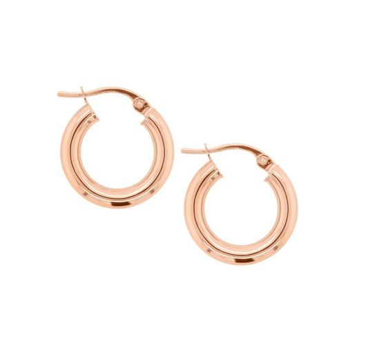 9CT ROSE GOLD HOOPS