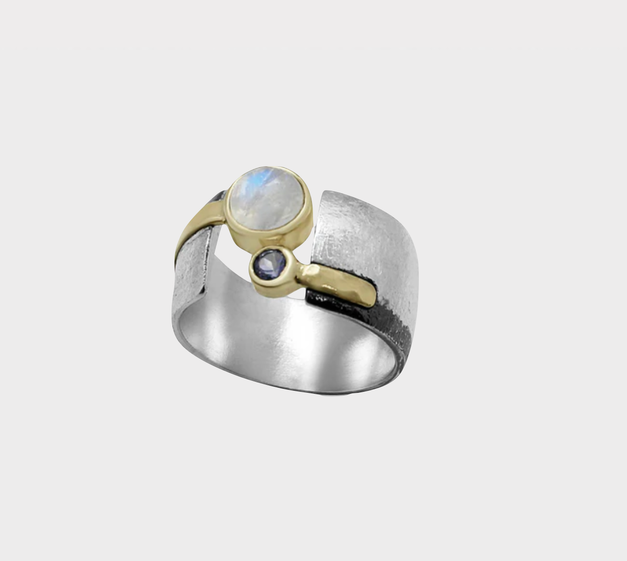 MOONSTONE AND IOLITE RING